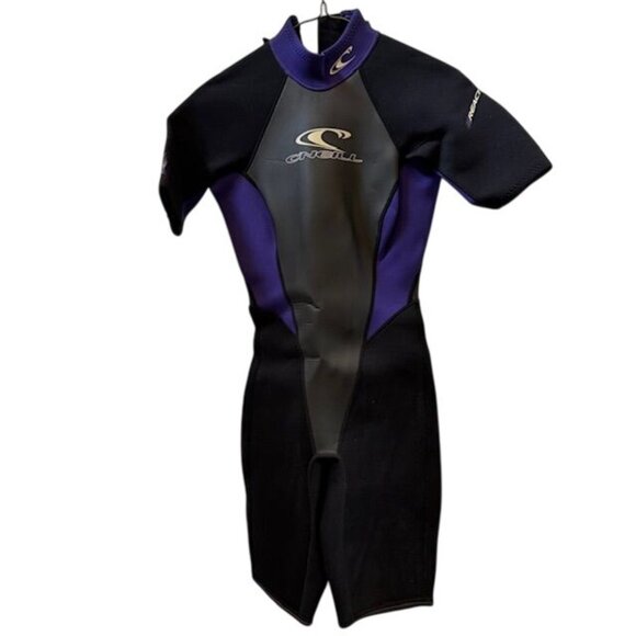 ONeill Mens Reactor 2mm Short Sleeve Spring Wetsuit Black & Purple - Picture 1 of 13